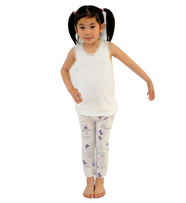 Children's 100% easy-care Merino wool vest and trousers reactive printing