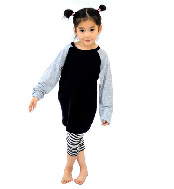 Children's 100% easy-care Merino wool long-sleeved clothes and trousers -3